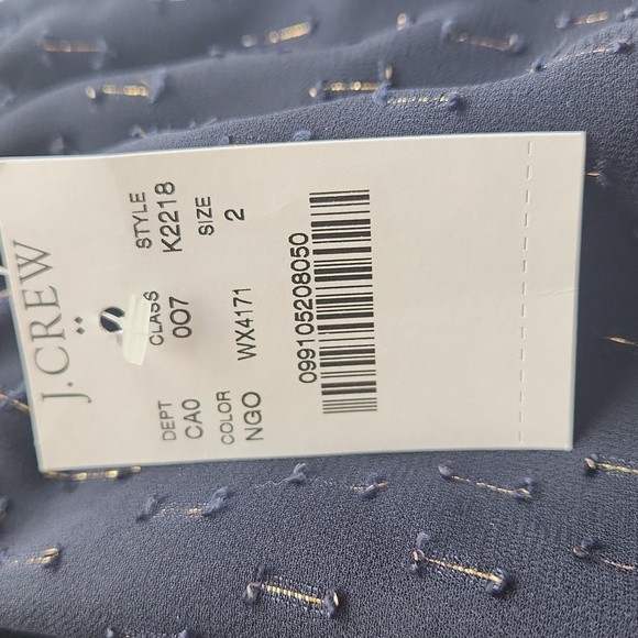 J Crew Navy Sleeveless Blouse with Embroidered Details - Picture 4 of 5